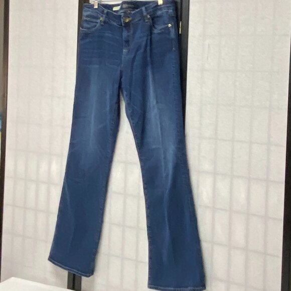 High Rise Karen Baby Bootcut Faded Denim Jeans Medium Wash Kut from the Kloth 14 - Picture 4 of 13